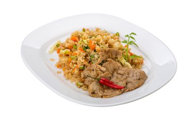 Kızarmış domuz eti pilav