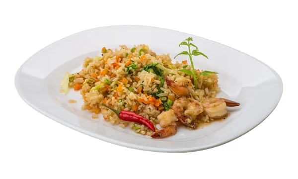 Fried rice with shrimps — Stock Photo, Image