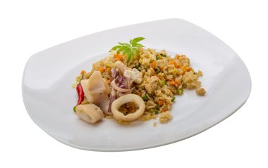 kalamar ile kızarmış pilav