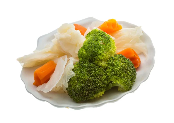 Gekookte kool en broccoli — Stockfoto