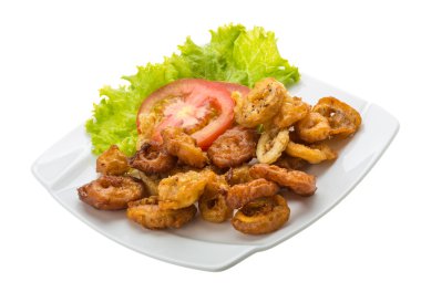 Kızarmış kalamar halkaları