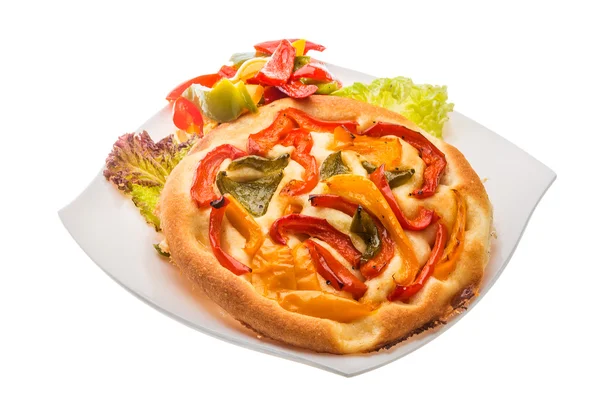 Pizza with bulgarian pepper — Stock Photo, Image