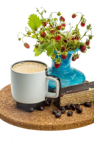 Café avec gâteau — Photo