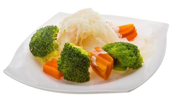 Gekookte kool en broccoli — Stockfoto