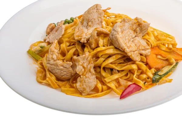 Kızarmış noodle pork ile — Stok fotoğraf