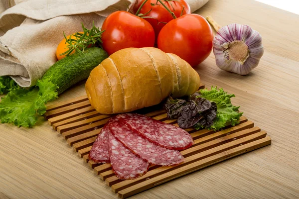 Salami sliced — Stock Photo, Image