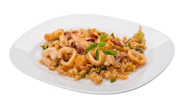 Rice with seafood — Stock Photo, Image