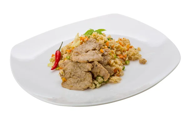 Fried rice with pork — Stock Photo, Image
