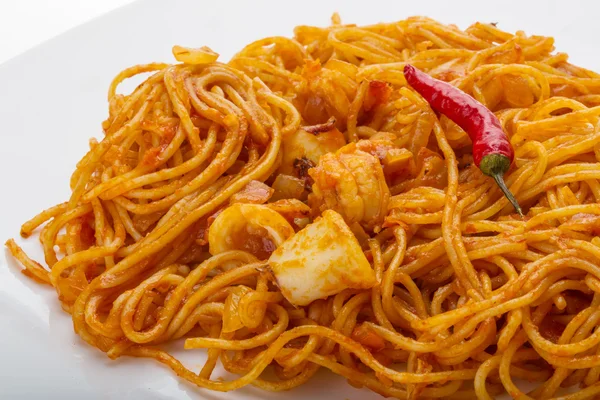 Zeevruchten pasta — Stockfoto