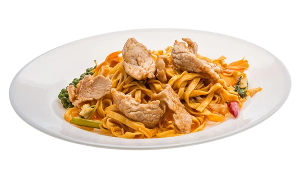 Kızarmış noodle pork ile — Stok fotoğraf