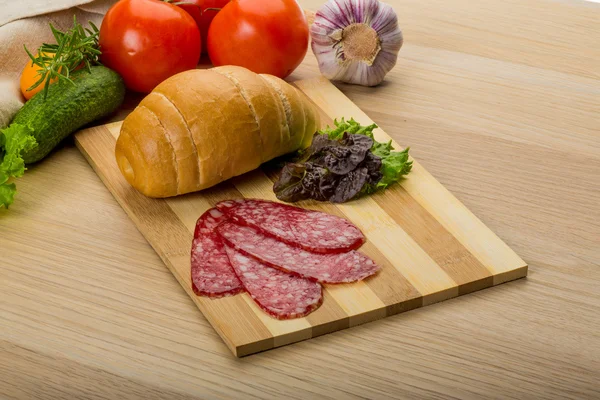 Salami sausages — Stock Photo, Image