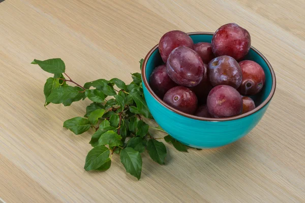 Plums in the bowl — Stock Photo, Image