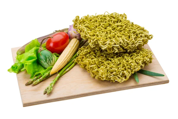 Green raw noodles — Stock Photo, Image