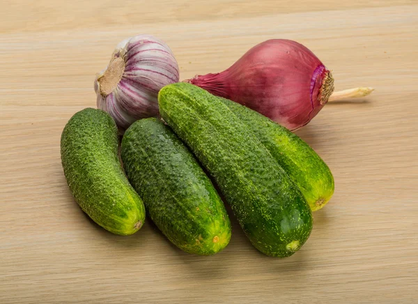 Cucumbers on the board — Stock Photo, Image