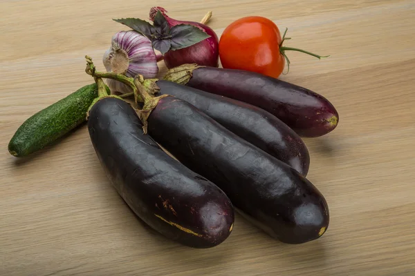 Eggplants on the board — Stock Photo, Image