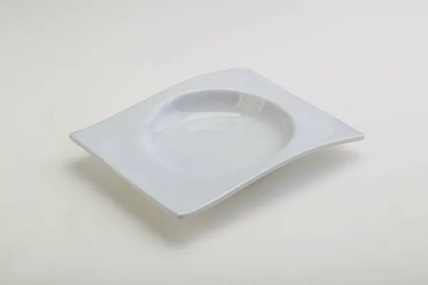 White Proclean Plate Serving Isolated — Stock Photo, Image