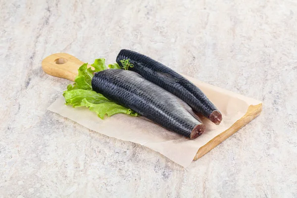 Marinated Herring Fillet Skin Cooking — Stock Photo, Image