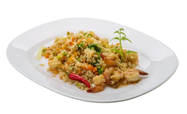 Fried rice with shrimps — Stock Photo, Image