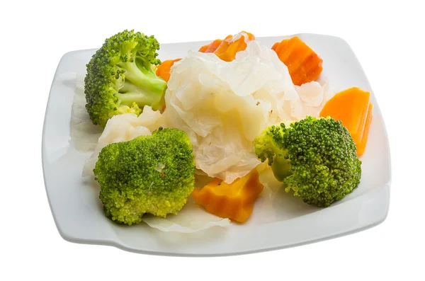 Gekookte kool en broccoli — Stockfoto