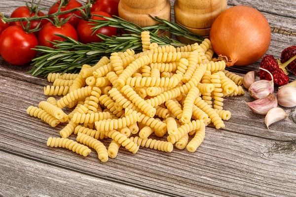 Massa Trigo Italiana Crua Fusilli Para Cozinhar — Fotografia de Stock