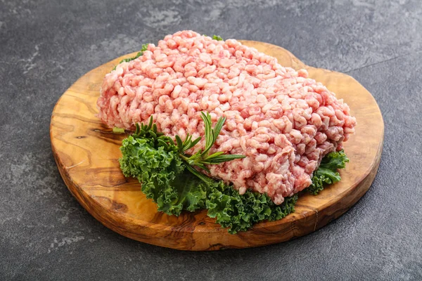Raw Fat Pork Minced Meat Cooking — Stock Photo, Image