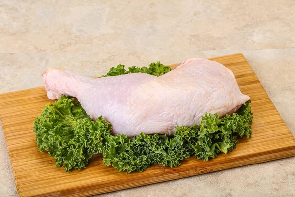 Raw Uncooked Chicken Leg Cooking — Stock Photo, Image