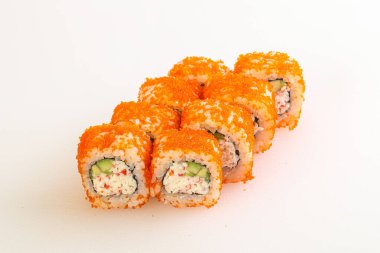 Yengeç surimi ve pilavlı geleneksel Japon dürümü.