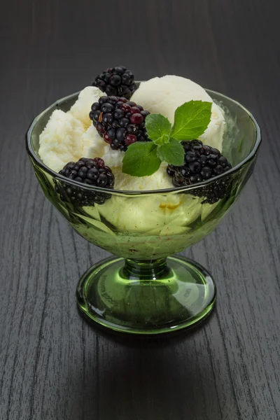 Zmrzlina s blackberry — Stock fotografie