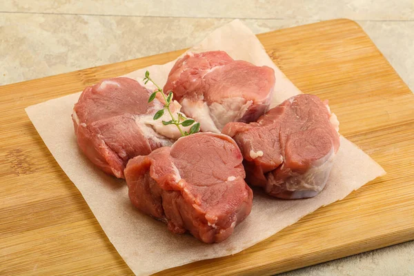 Filet Vom Rohen Schweinefleisch Zum Kochen — Stockfoto