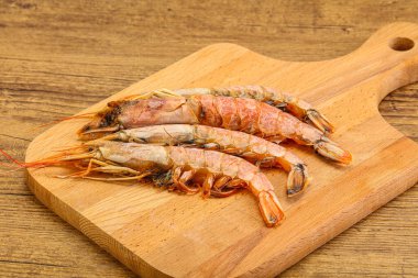 Lezzetli büyük Langoustine deniz ürünleri.