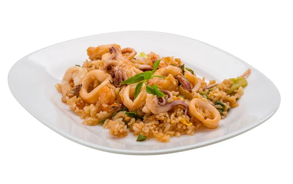 Rice with seafood — Stock Photo, Image