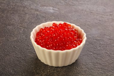 Lezzetli kırmızı somon balığı havyar.