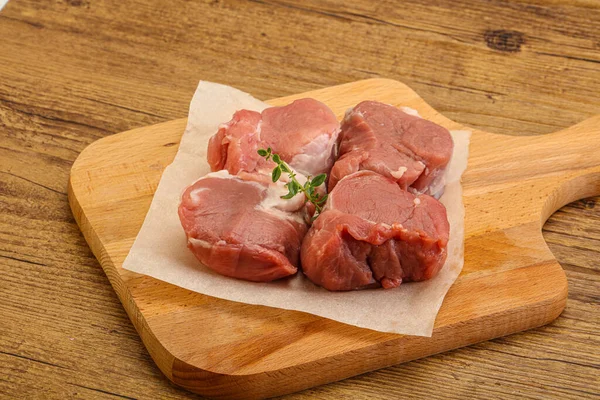 Filé Lombo Porco Cru Para Cozinhar — Fotografia de Stock