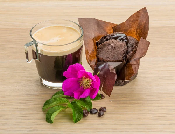 Muffin con caffè — Foto Stock