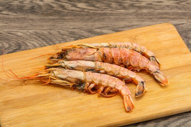 Lezzetli büyük Langoustine deniz ürünleri.