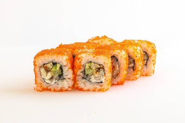 Yılan balığı ve havyarlı geleneksel Japon Roll 'u