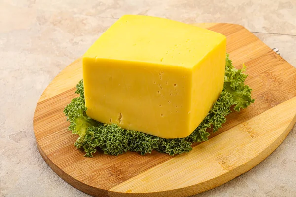 Yellow Tilsiter Käse Milchprodukt Ziegel — Stockfoto