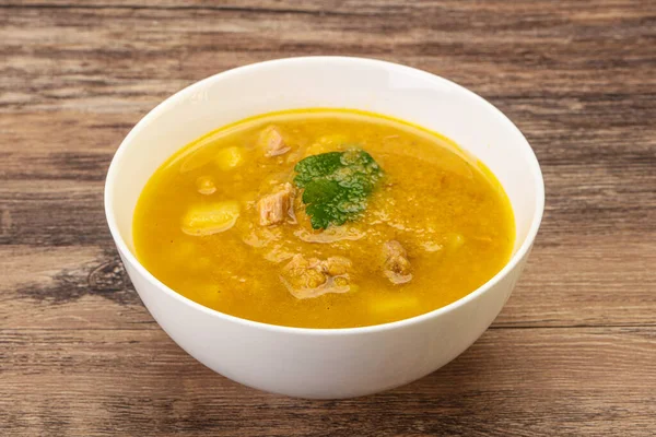 Sopa Guisantes Con Carne Verduras Ahumadas — Foto de Stock