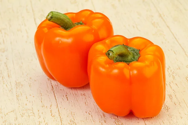 Two Orange Sweet Tasty Bell Pepper — Stock Photo, Image