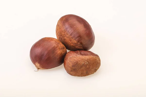 Organic Naturale Dolce Crudo Mucchio Castagne — Foto Stock