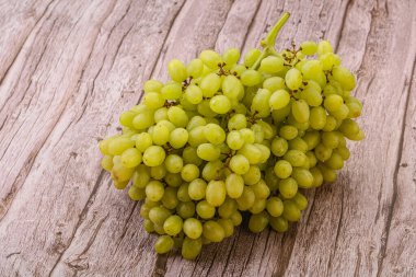 Arka planda tatlı yeşil üzüm dalı