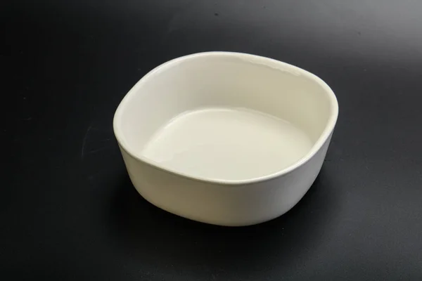 White Proclean Bowl Serving Black — Stock Photo, Image