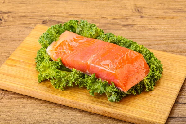 Lekkere Zalmfilet Plak Voor Het Koken — Stockfoto