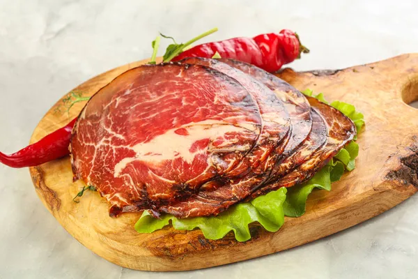 Delikate Italienische Getrocknete Schweinehals Fleisch Snack — Stockfoto