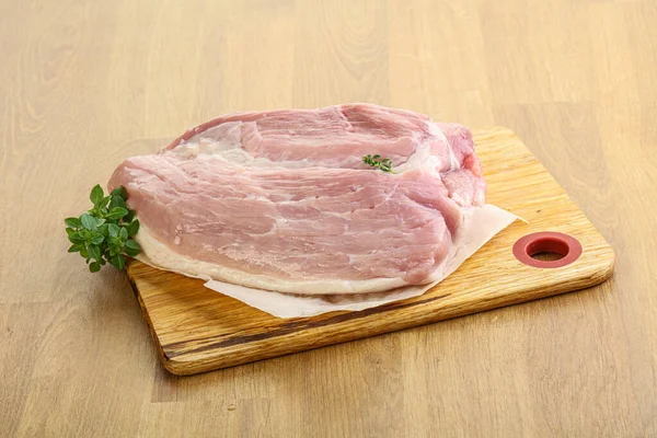 Pedaço Carne Porco Crua Para Cozinhar — Fotografia de Stock