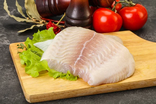 Peixe Filé Pangasius Cru Para Cozinhar — Fotografia de Stock