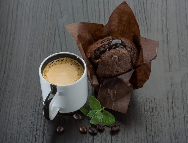 Kawa z muffin — Zdjęcie stockowe