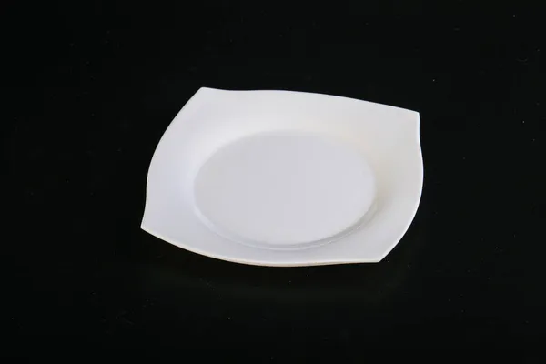 White Empty Plate Serving Isolated — Stock Photo, Image