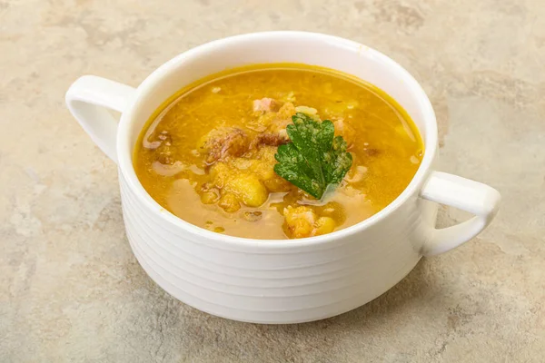 Sopa Guisantes Con Carne Verduras Ahumadas — Foto de Stock