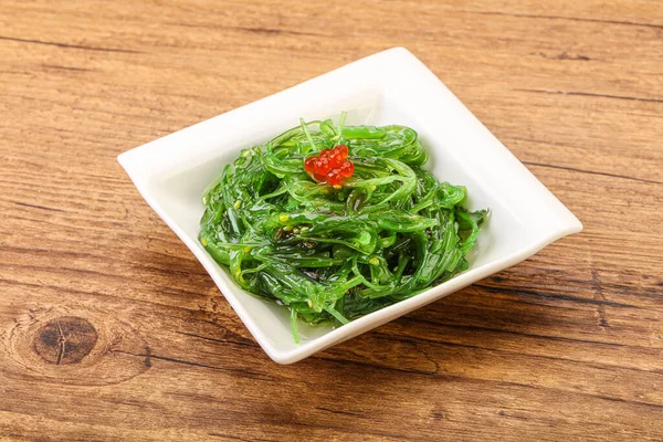 Asian Traditional Chukka Salad Bowl Served Red Caviar — Stock Photo, Image
